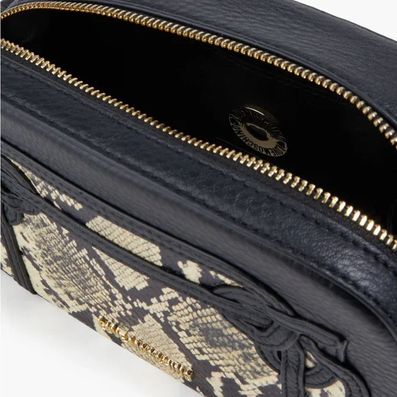 COPY - NWT $371 LOVE MOSCHINO Snake-print textured-leather shoulder bag